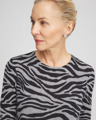 Chico's - Cashmere Zebra Long-Sleeve Pullover Sweater