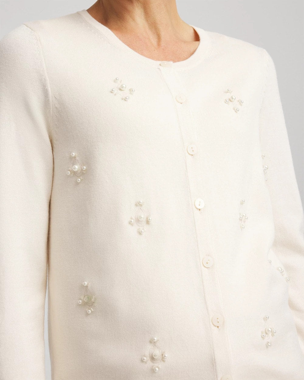 Chico's - Embellished Crewneck Cardigan
