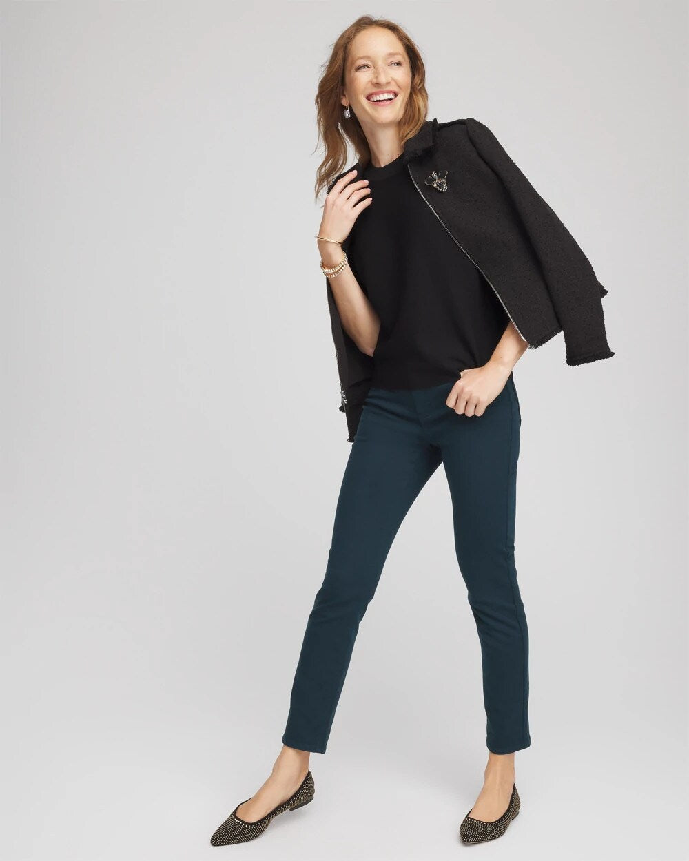 Chico's - Dolman Sleeve Crew Neck Pullover Sweater