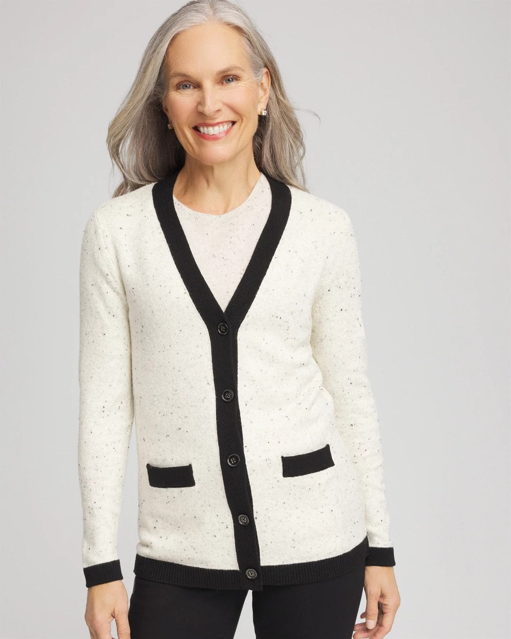 Chico's - Tipped Lady Jacket Cardigan