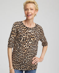 Chico's - Cashmere Animal Elbow-Sleeve Pullover
