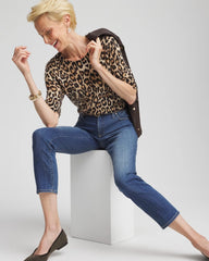 Chico's - Cashmere Animal Elbow-Sleeve Pullover