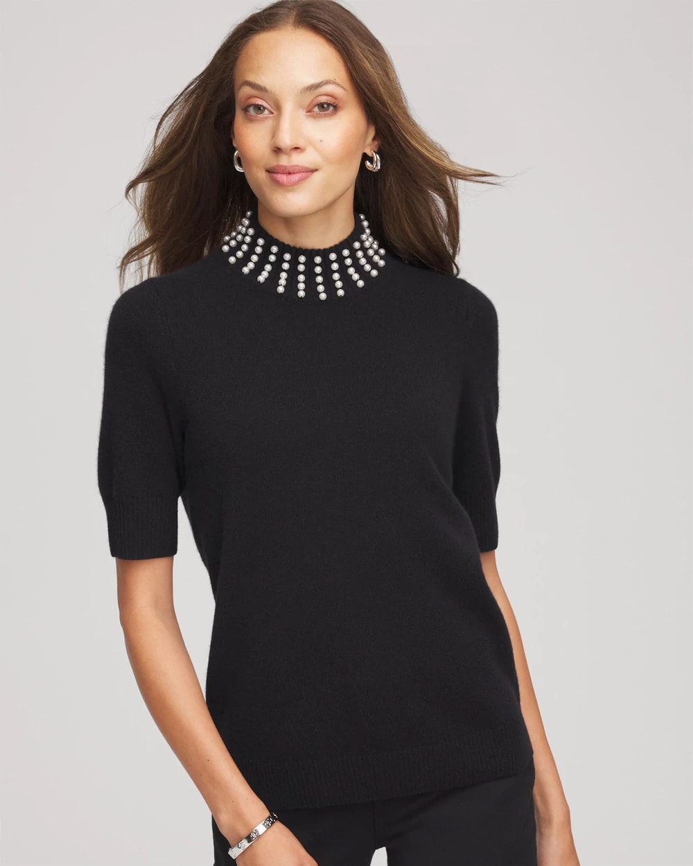 Chico's - Cashmere Pearl Mockneck Sweater
