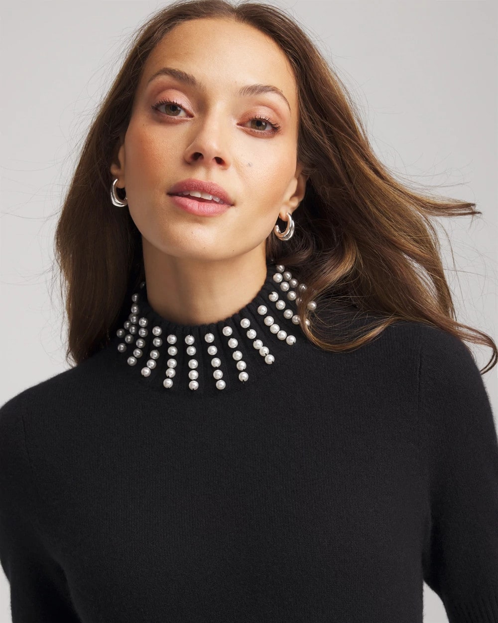 Chico's - Cashmere Pearl Mockneck Sweater