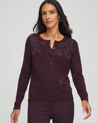 Chico's - Embellished Crewneck Cardigan