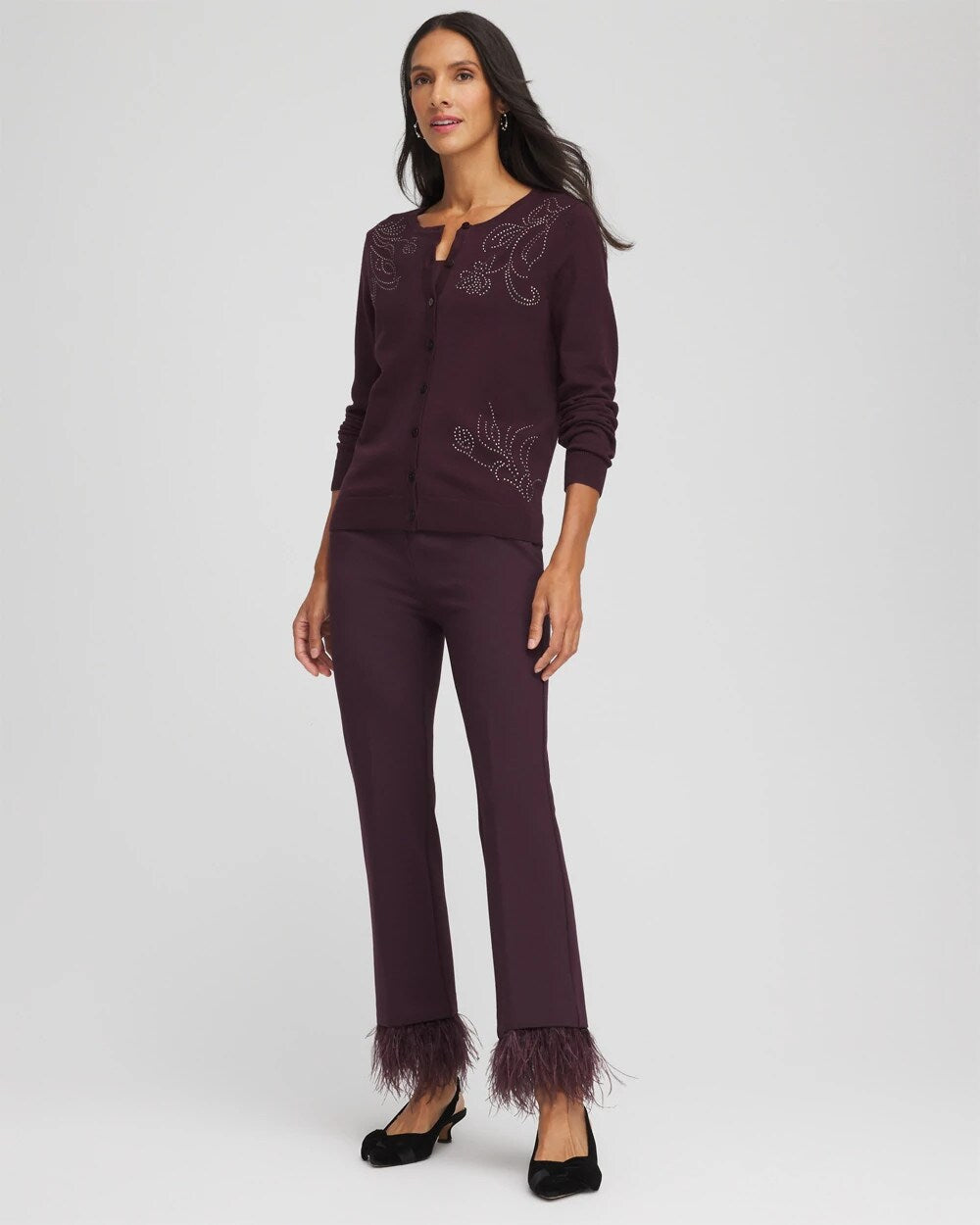 Chico's - Embellished Crewneck Cardigan