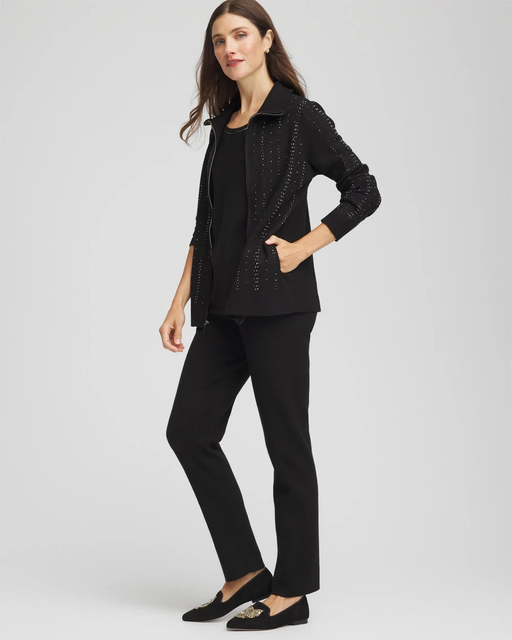 Chico's - Zenergy® Luxe Diamante Zip Cardigan