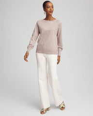 Chico's - Embroidered Pull-Over Boatneck Sweater