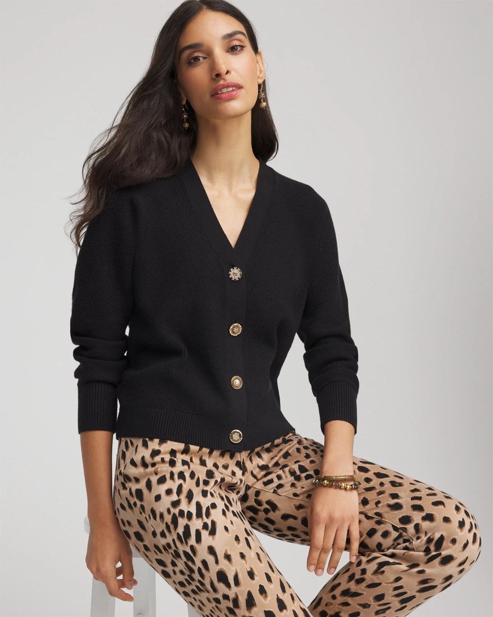 Chico's - Relaxed-Fit Button-Front Cardigan