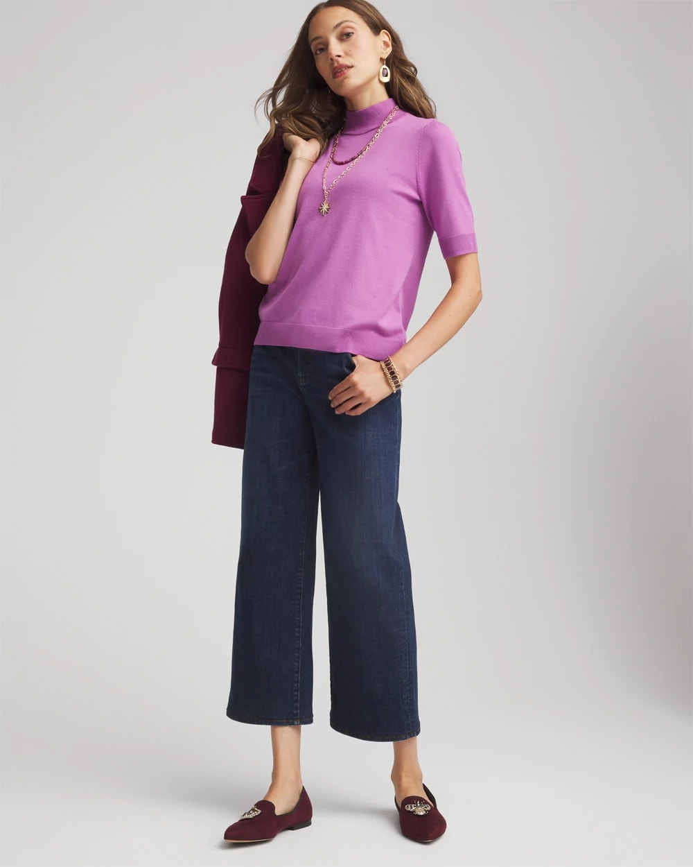 Chico's - Ella Elbow Sleeve Mockneck Sweater