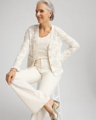 Chico's - Fringe Textured V-Neck Cardigan