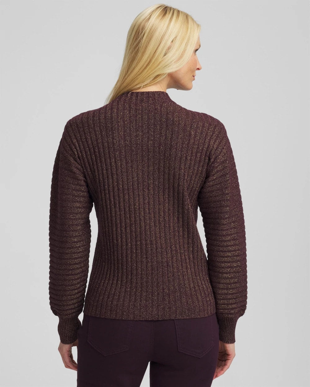 Chico's - Metallic Ribbed Pullover