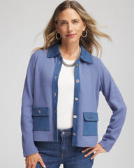 Chico's - Denim Colorblock Marl Shirt Jacket