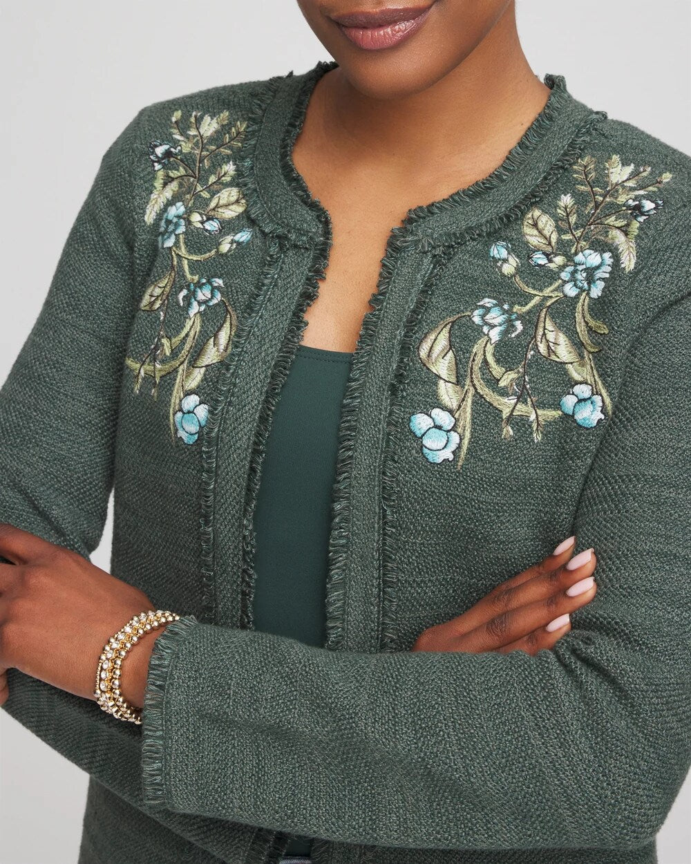 Chico's - Embroidered Cotton-Blend Jacket