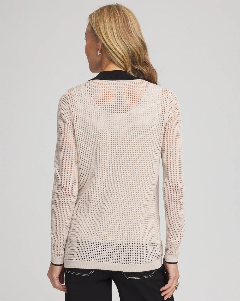 Chico's - Pointelle Polo Cardigan