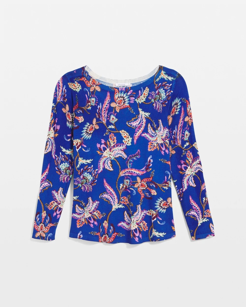 Chico's - Ella Boatneck Printed Pullover Sweater