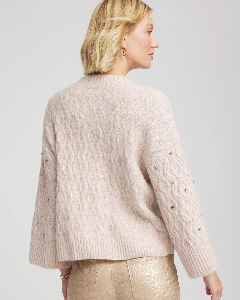 Chico's - Sequined Cable Knit Sweater