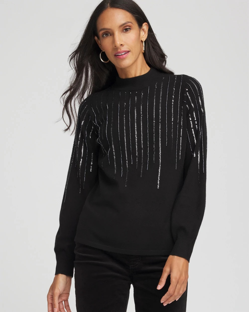 Chico's - Embellished Mockneck Sweater