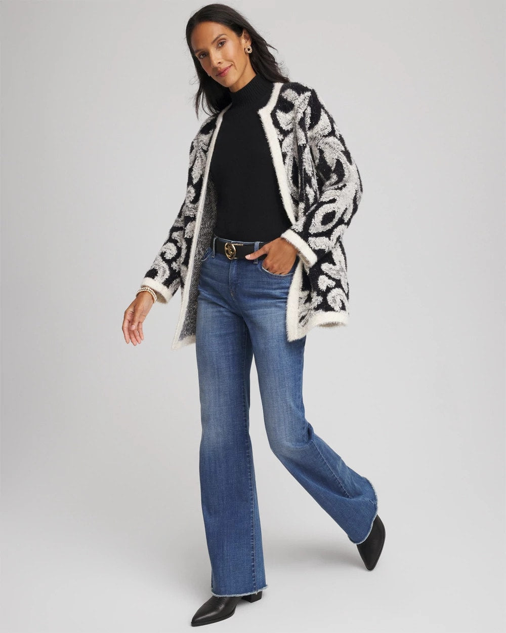 Chico's - Abstract Fuzzy Cardigan