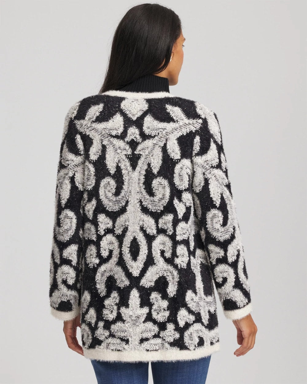 Chico's - Abstract Fuzzy Cardigan