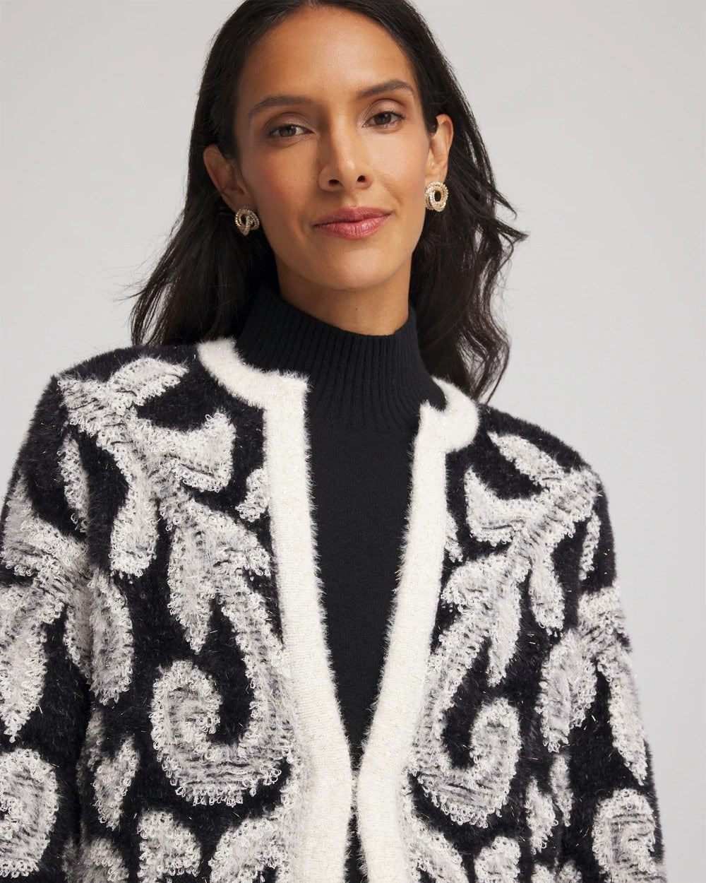 Chico's - Abstract Fuzzy Cardigan