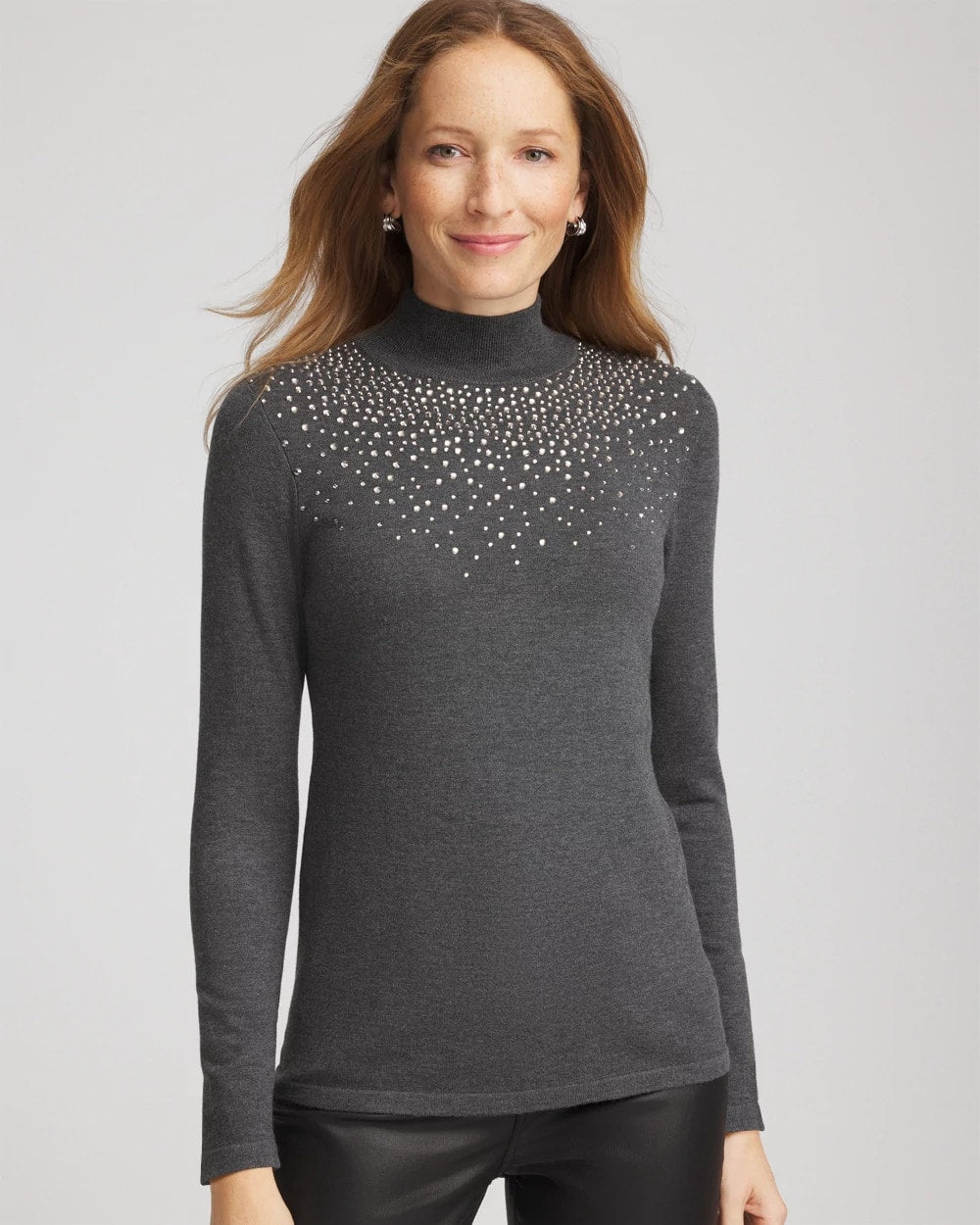 Chico's - Ella Rhinestone Mockneck Sweater