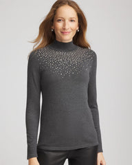 Chico's - Ella Rhinestone Mockneck Sweater