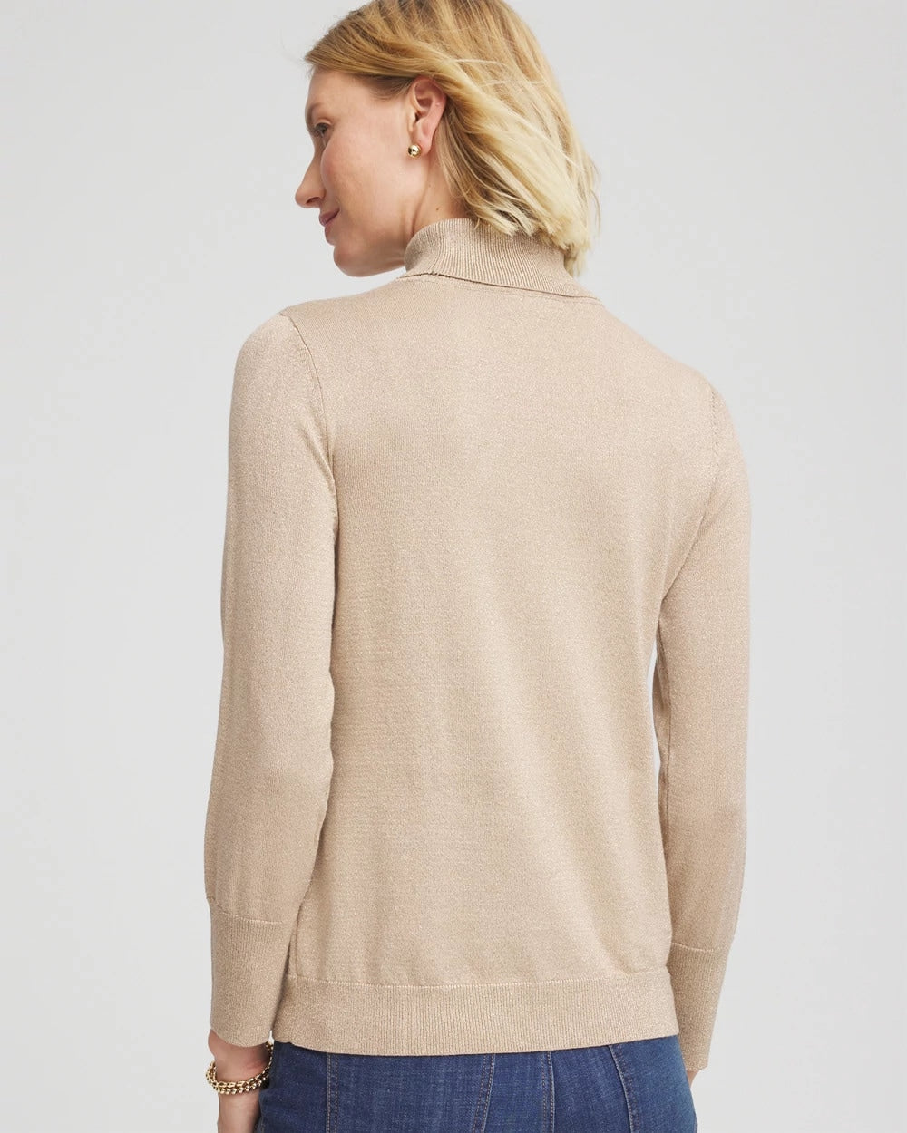 Chico's - Metallic Turtleneck Pullover Sweater