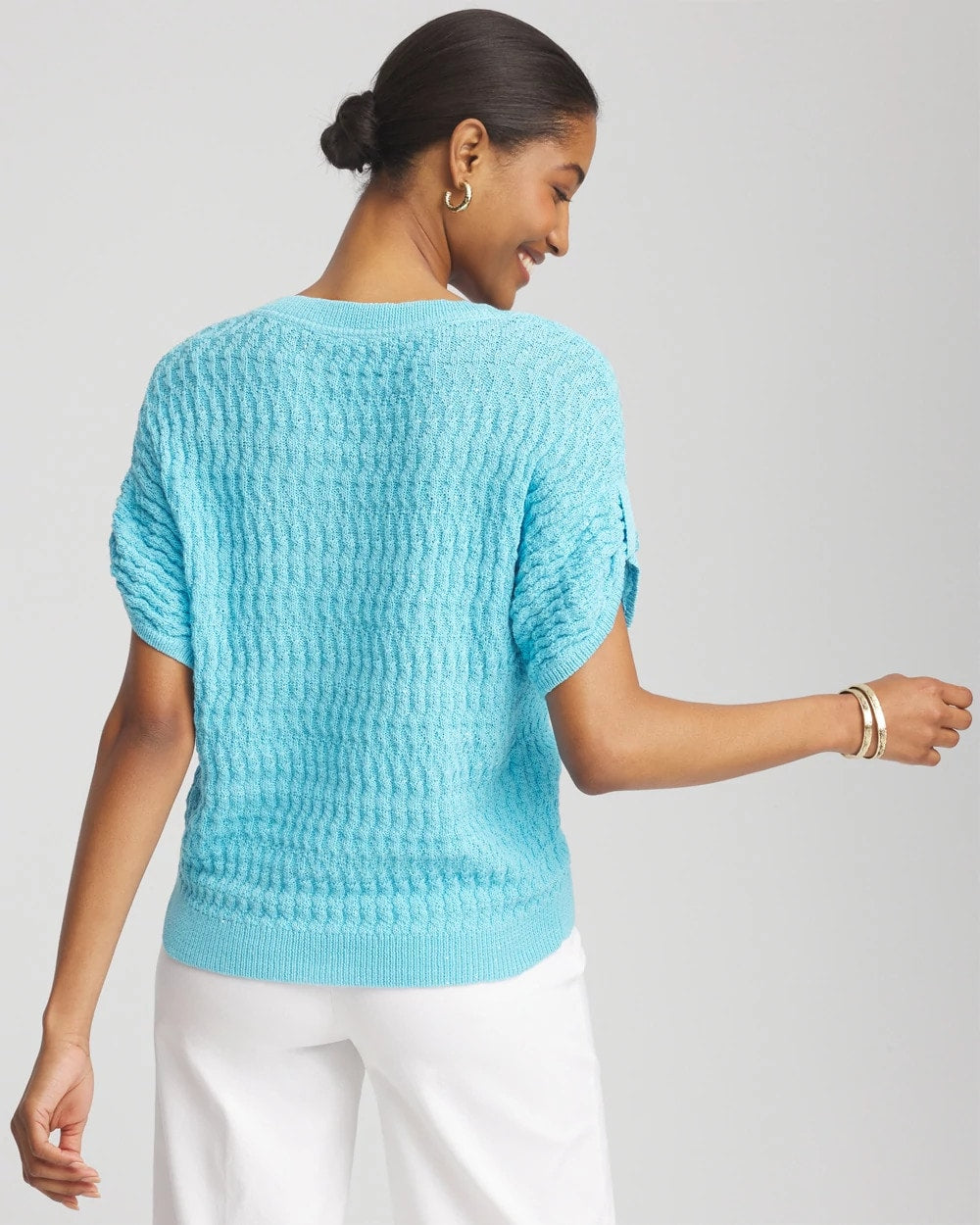 Chico's - Sequin V-Neck Pullover Sweater
