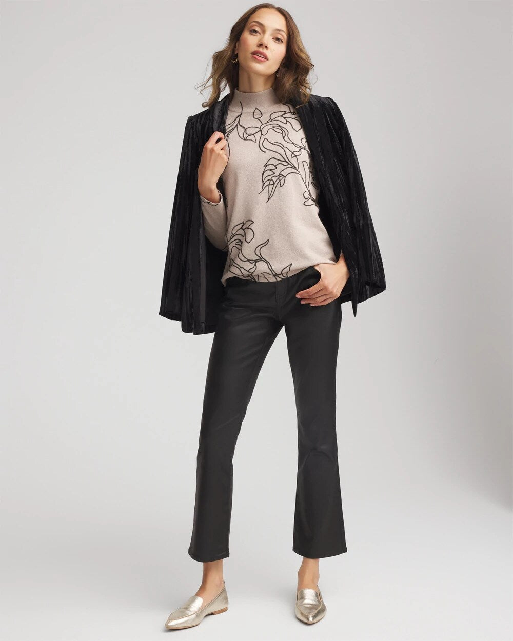Chico's - Ella Mockneck Printed Sweater