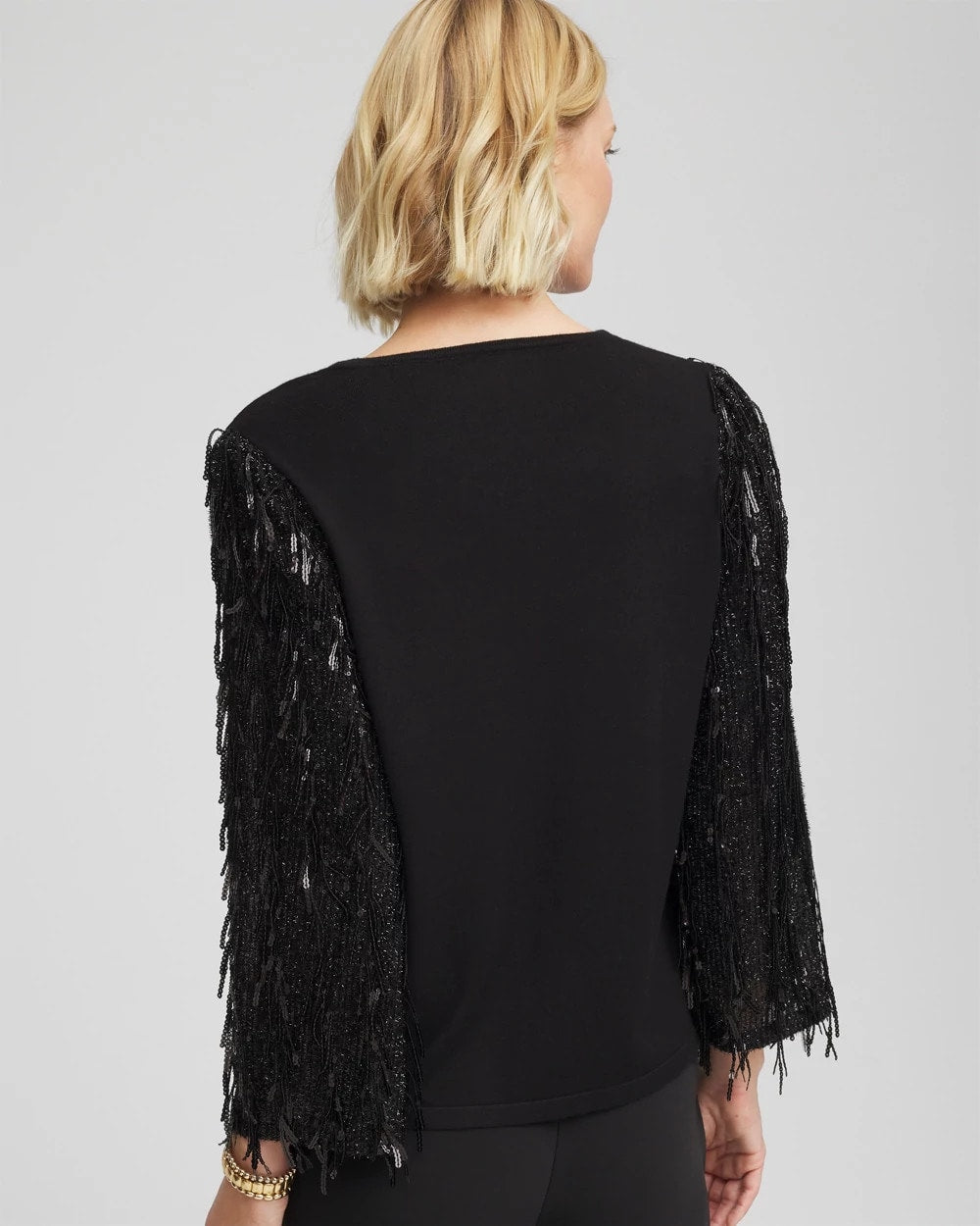 Chico's - Fringe Sequins Pullover Sweater