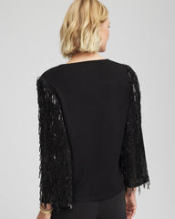Chico's - Fringe Sequins Pullover Sweater