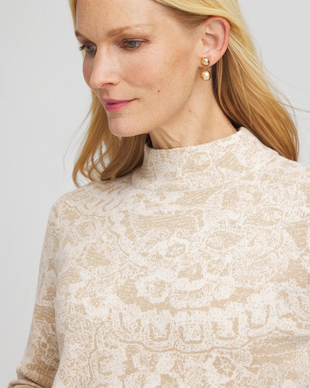 Chico's - Ella Jacquard Mockneck Sweater