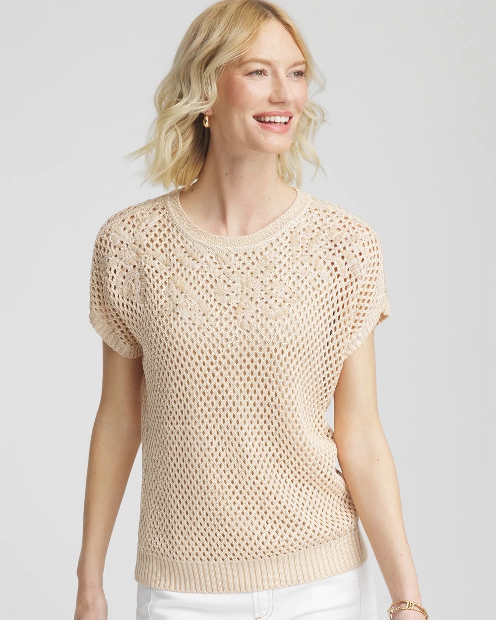 Chico's - Embroidered Pointelle Pull-Over