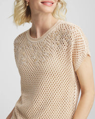 Chico's - Embroidered Pointelle Pull-Over