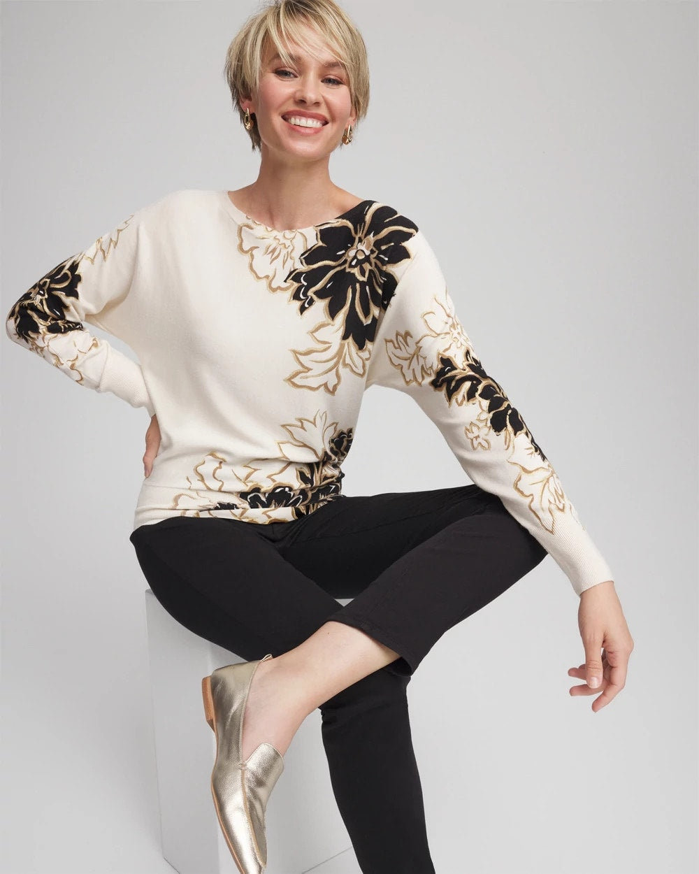 Chico's - Ella Dolman Artisanal Pullover Sweater
