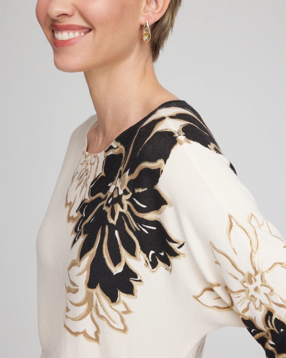 Chico's - Ella Dolman Artisanal Pullover Sweater