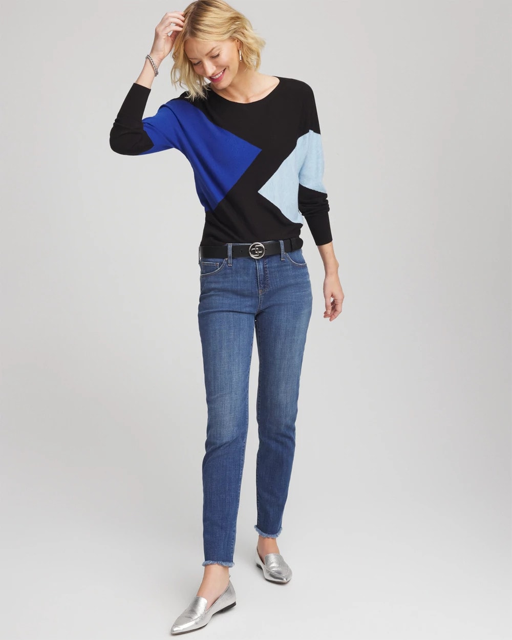 Chico's - Ella Dolman Intarsia Pullover Sweater