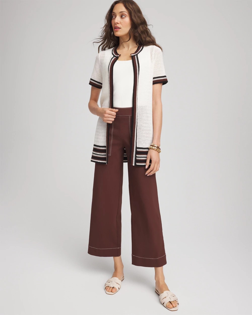 Chico's - Pointelle High-Style Short-Sleeve Cardigan