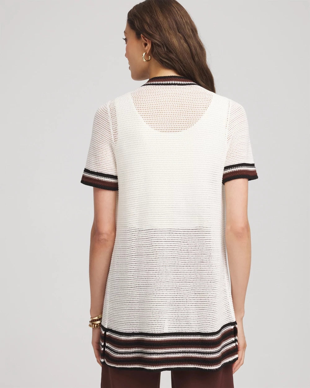 Chico's - Pointelle High-Style Short-Sleeve Cardigan
