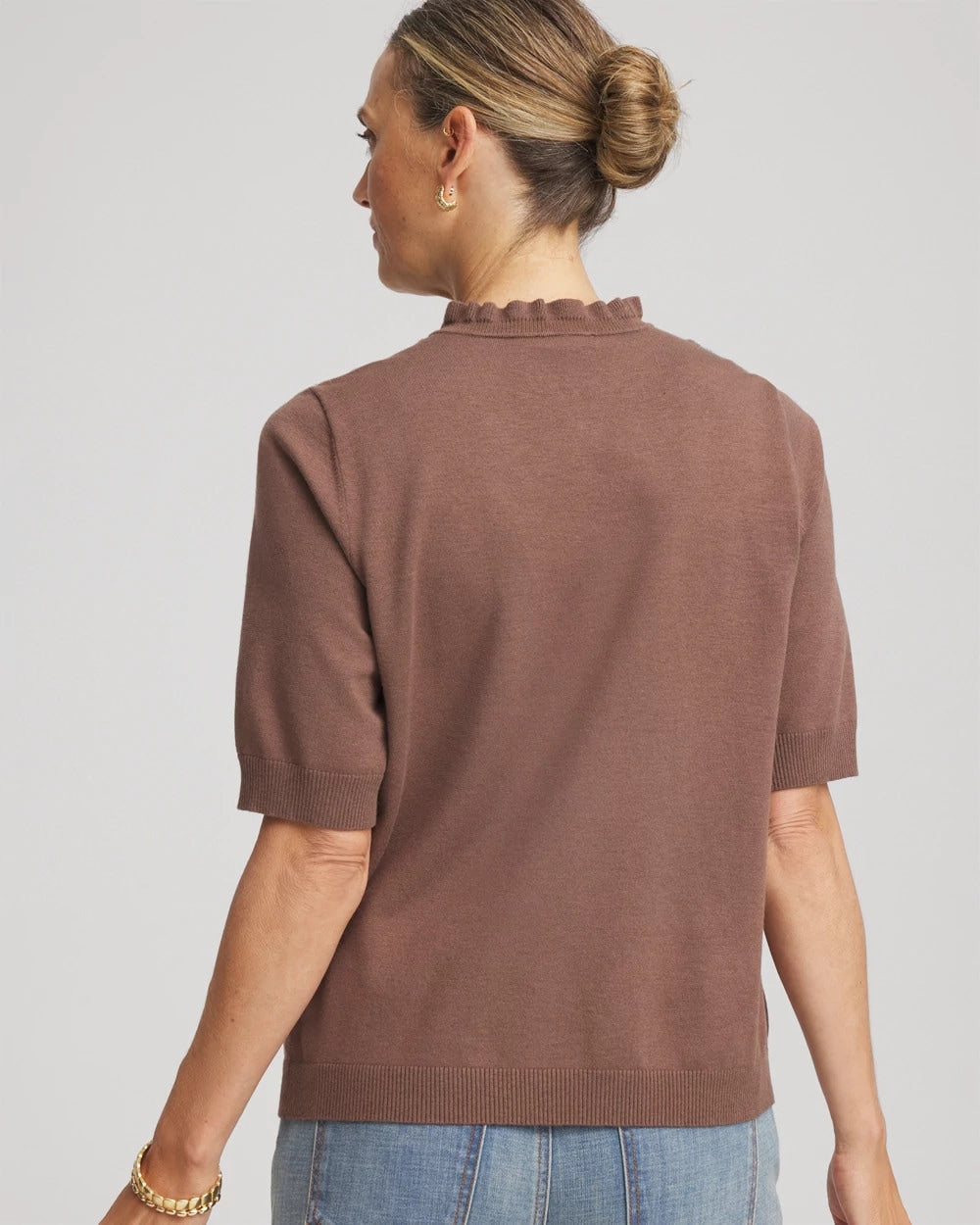 Chico's - Embroidered Henley Pullover Sweater