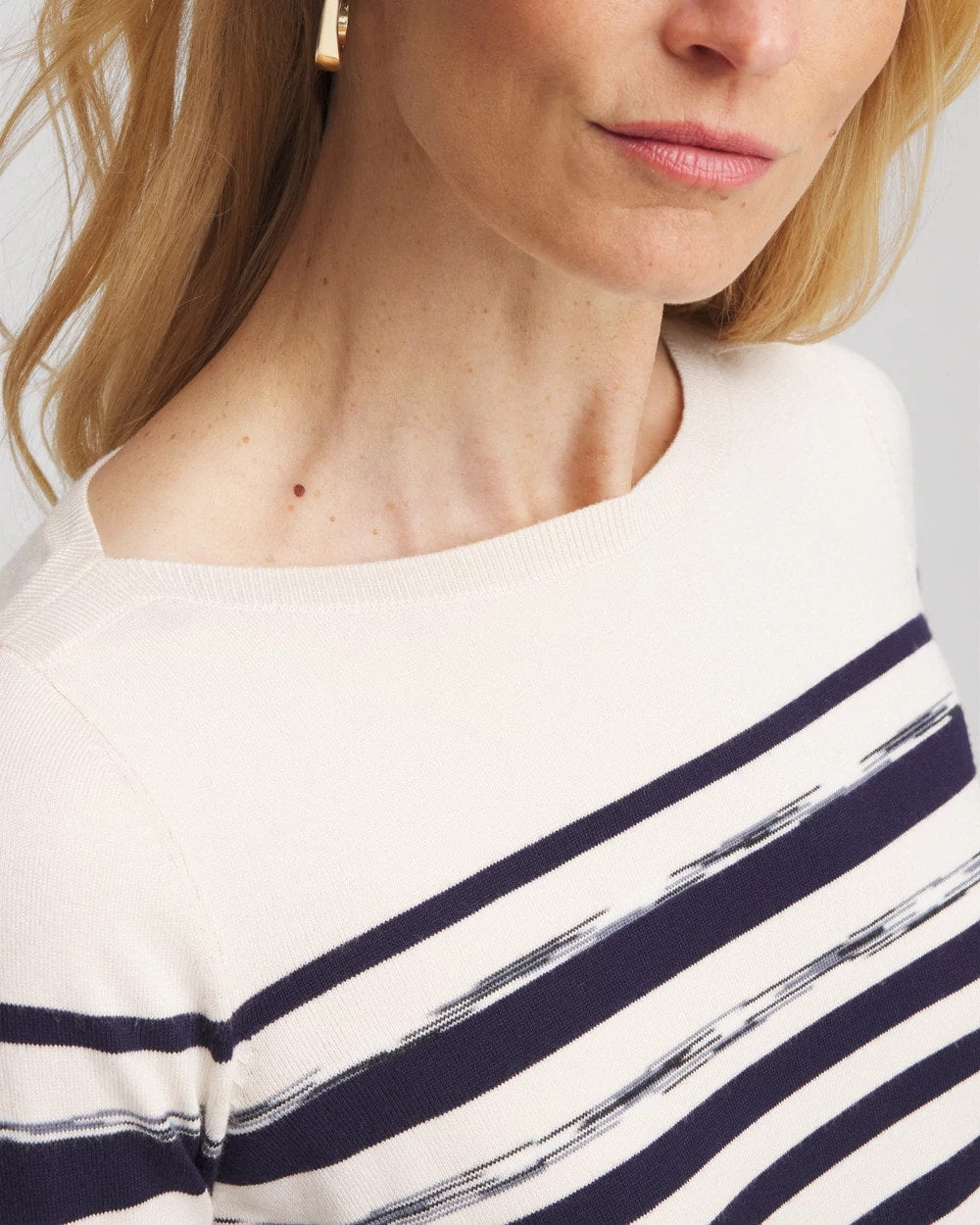 Chico's - Ella Striped Bateau Pullover Sweater