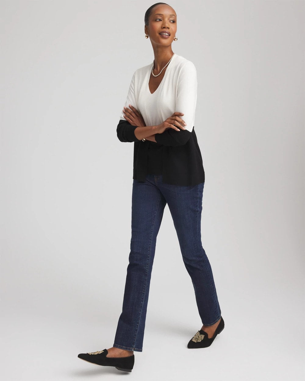 Chico's - Ella Colorblock Long-Sleeve Cardigan