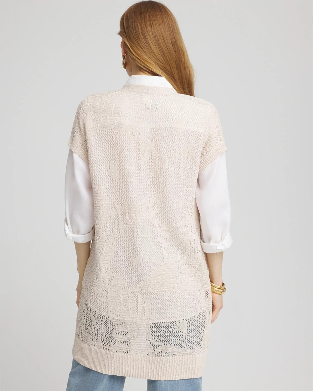 Chico's - Pointelle Open-Front Cardigan