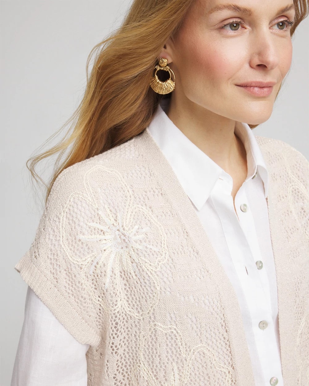 Chico's - Pointelle Open-Front Cardigan