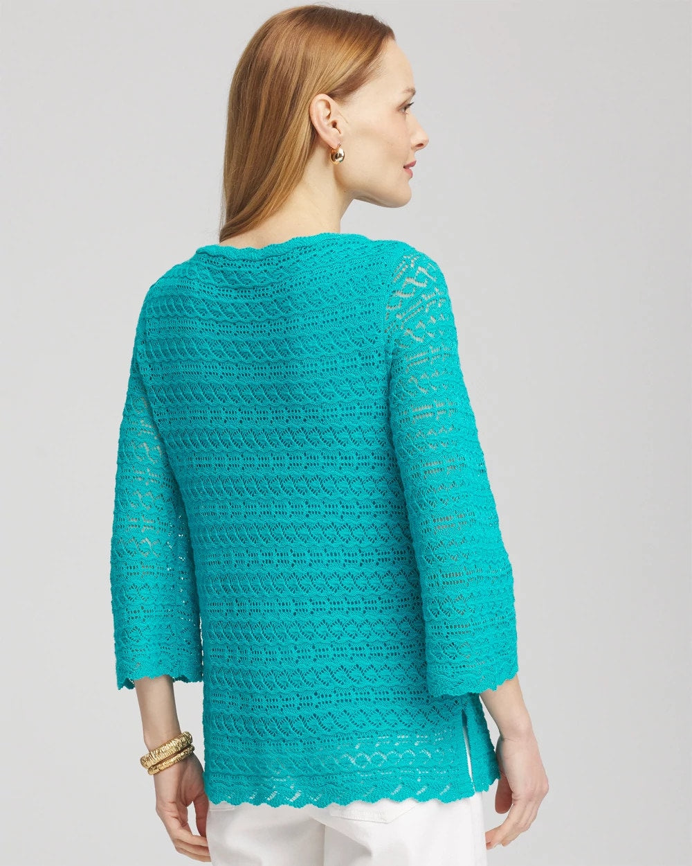 Chico's - Pointelle Bateau-Neck Pullover Sweater