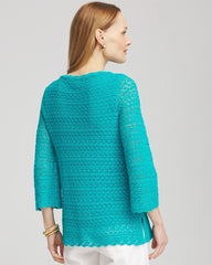 Chico's - Pointelle Bateau-Neck Pullover Sweater