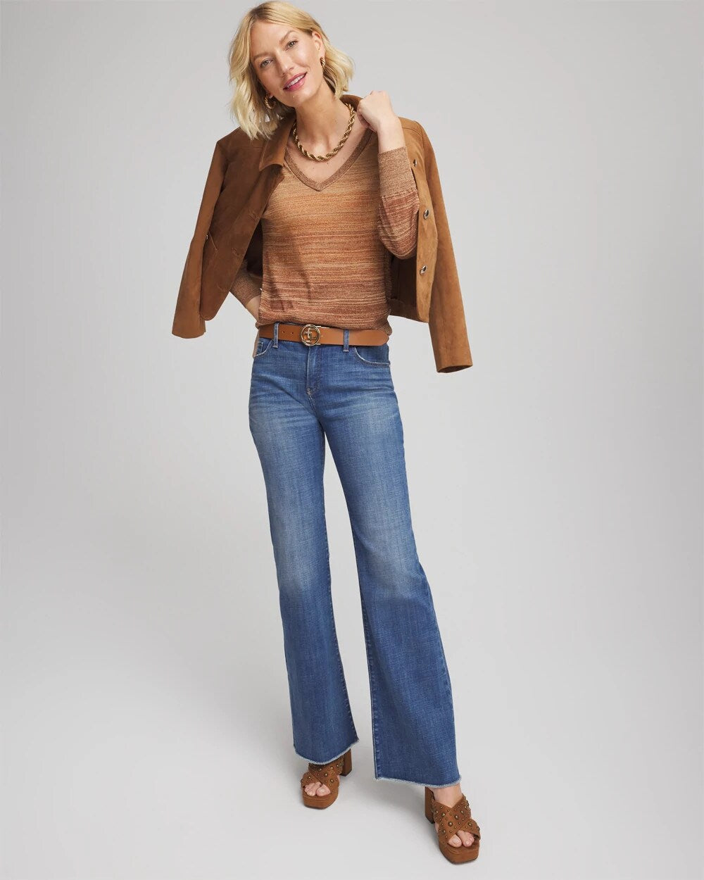Chico's - Ombre Metallic Pullover Sweater