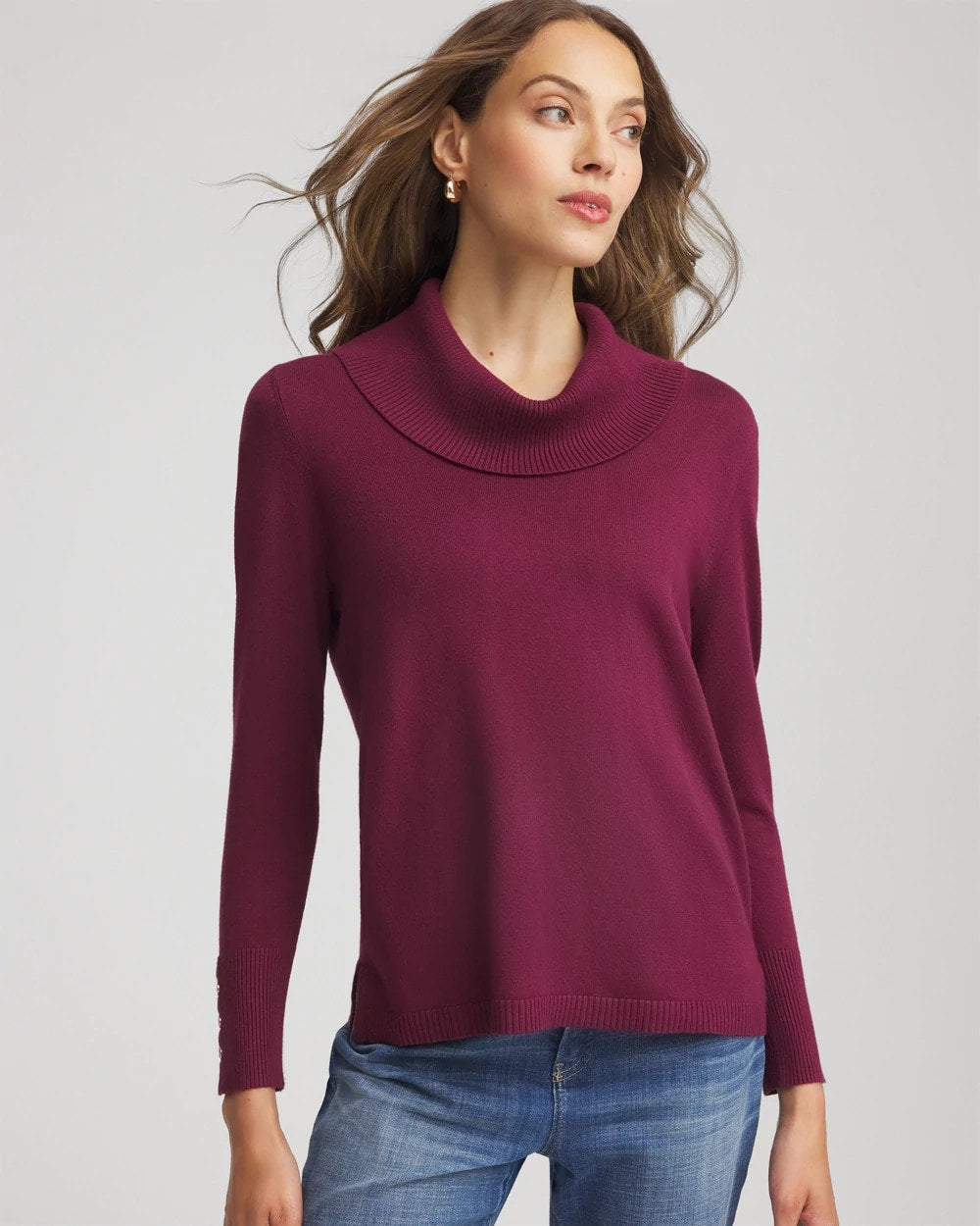 Chico's - Cowlneck Long-Sleeved Sweater