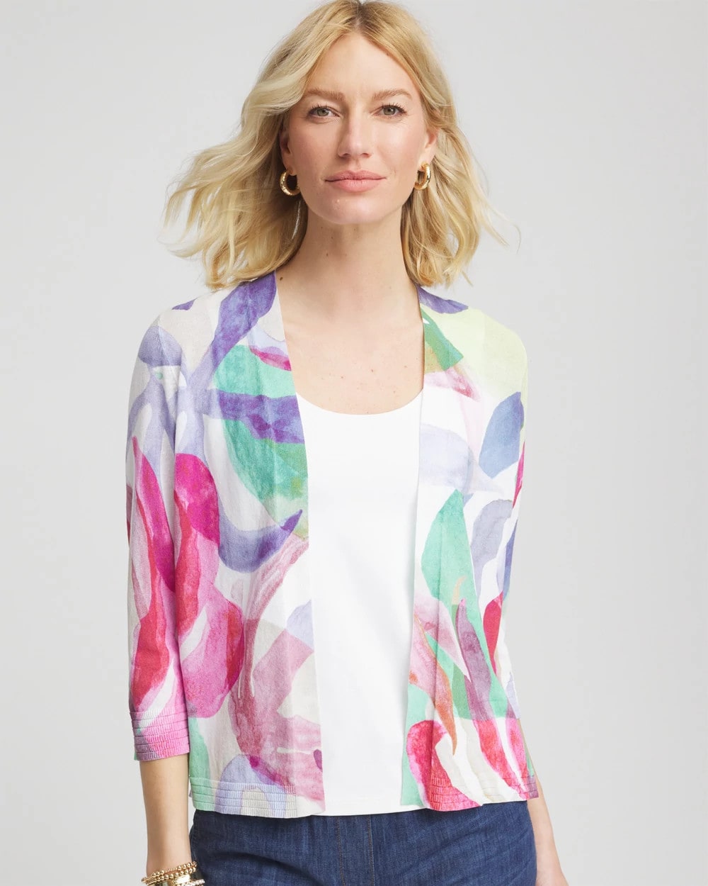 Chico's - Summer Romance Watercolor Cardigan